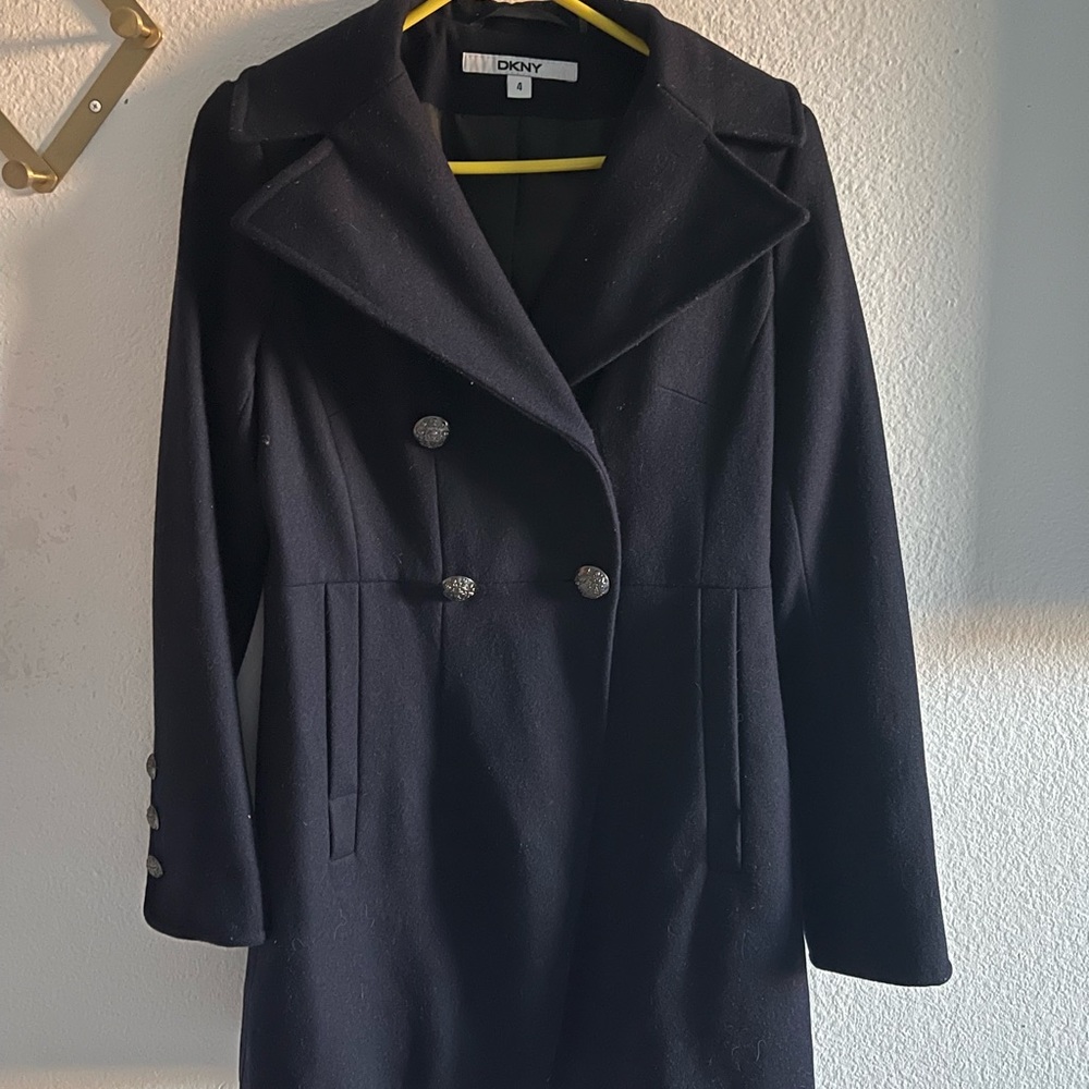 DKNY Double Breasted Navy Peacoat